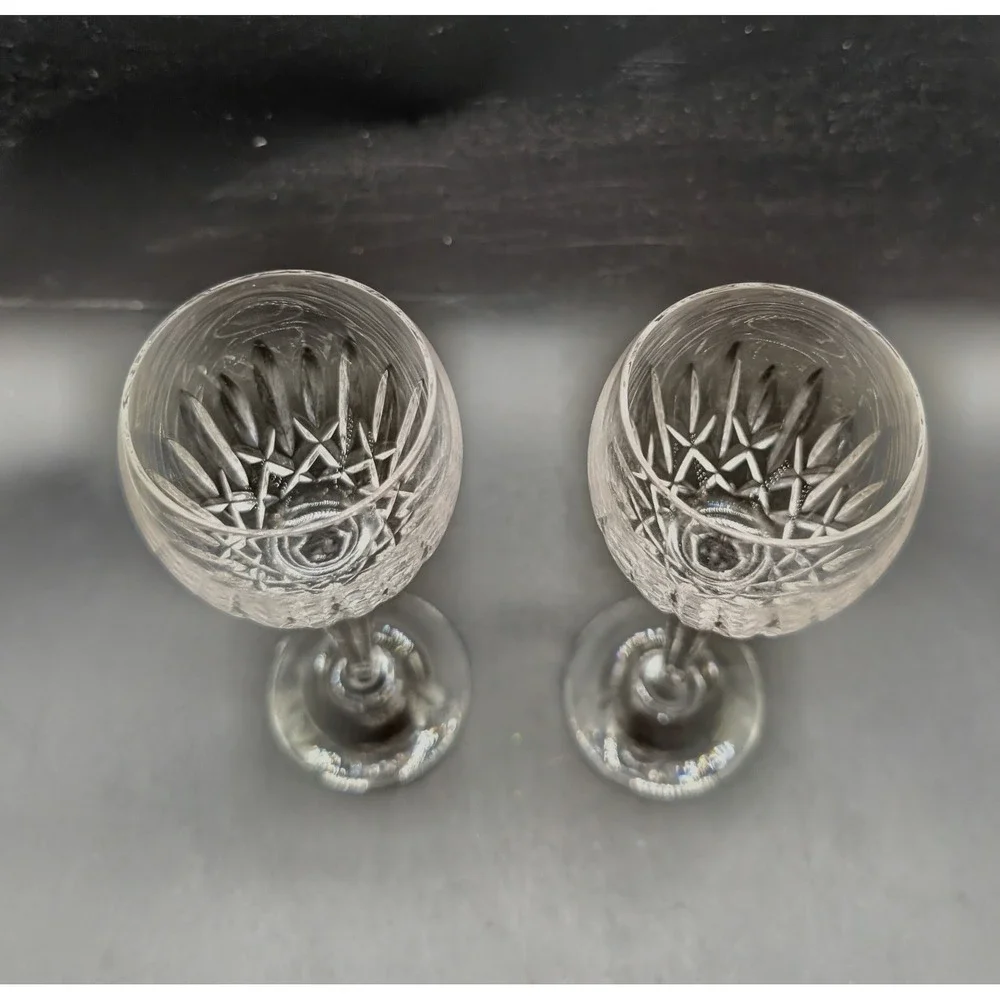 Waterford Crystal Lismore Essence White Wine Hock Glasses Set/2 Clear Stemware